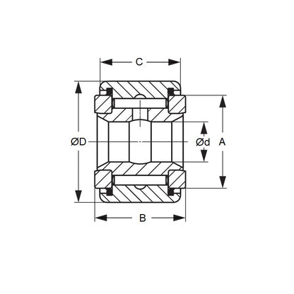 1112030 | CRY-36VUU (Each) --- Needle Roller Roller Followers - 15.875x57.15x33.338 mm Full Complement
