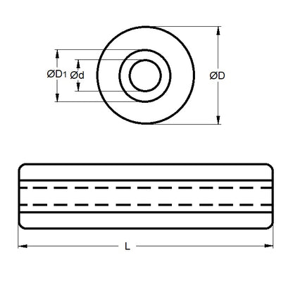 1180217 | AU94RS (Each) --- Urethane Lengths Rollers - 76.2x609.6x19.05 mm - Polyurethane Roller