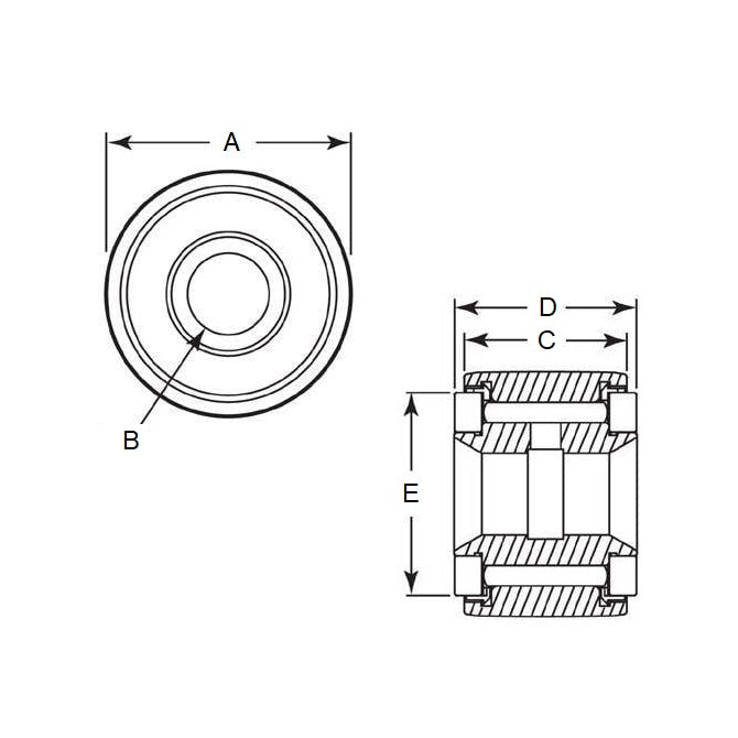 1120547 | CCF105RS (Each) --- Standard Roller Followers - 19.05x14.288x6.35 mm - Steel