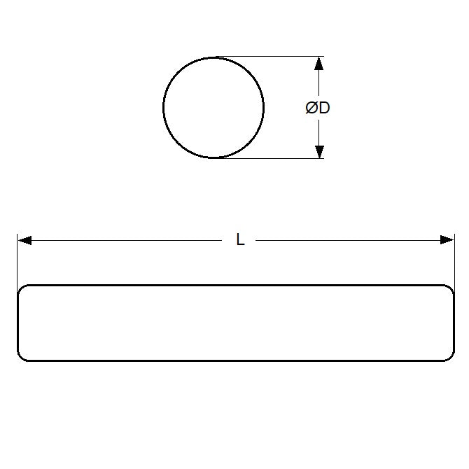 1104547 | 0R-0127-0914-SS303 (Each) --- Round Rod - 12.7x914.4 mm - 303  - Stainless Steel 303 PV Similar to A2, 304, 18-8