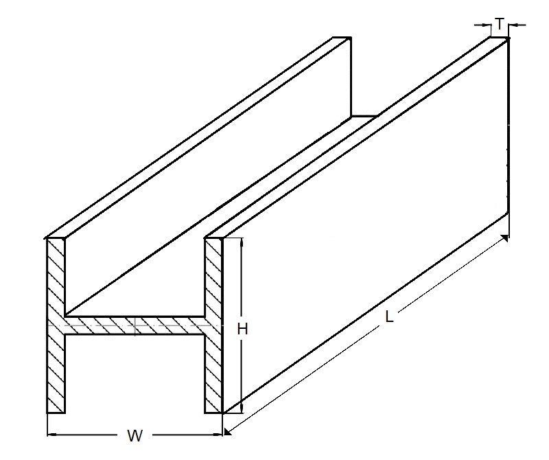 1036712 | 4RH-016-016-0300-BR385 (Each) --- H Section Bar Rod - 1.59x1.59x0.381 mm Brass Bar - Brass