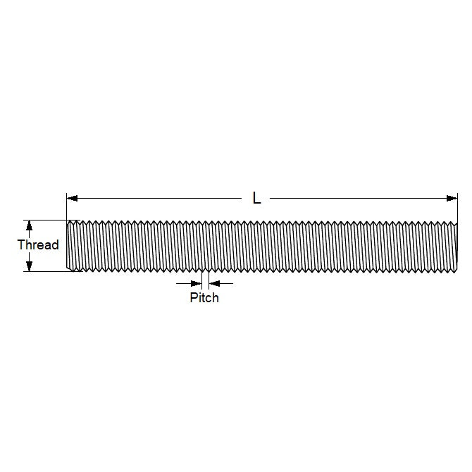 1077343 | AT079C-0044-MS (PK-200) --- Threaded Studs Threaded Rod - 5/16-18 UNC - 7.94mm - 44.45 mm - Low carbon steel Stud
