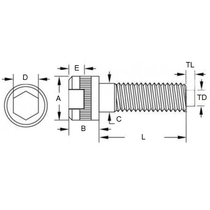 1086683 | SC095C-038-C-SK-C-NT (Each) --- Cap Tipped Screws - 3/8-16 UNC - 9.53mm - 38.1x4.8 mm Socket - Steel Alloy Screw