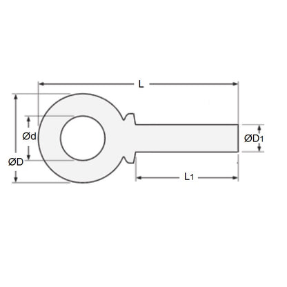 1102875 | FS-105RS (Each) --- Blank Shank Eye Bolts - 12.7x38.1x30.163 mm - Steel Bolt