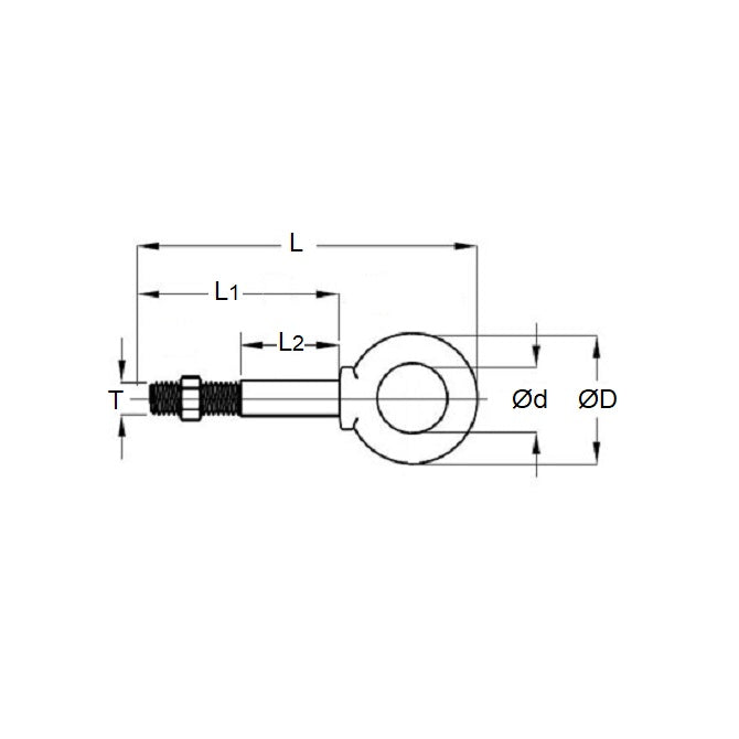 1112287 | CHE-74RS (Each) --- Partial Threaded Shank Eye Bolts - 5/8-11 UNC - 15.88mm - 114.3x31.75 mm Shouldered