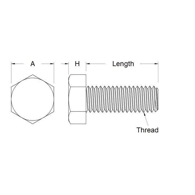 1092393 | SC100M-045-H-CZ (PK-150) --- Hex Head Screws - M10 - 10x1.5mm - 45 mm - Zinc Plated Steel Steel Zinc Plated Screw