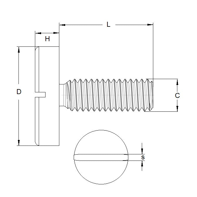 1060919 | SC050M-012-LS-C (PK-50) --- Large Shallow Head Screws - M5 - 5x0.8mm - 12 mm - Carbon Steel Screw