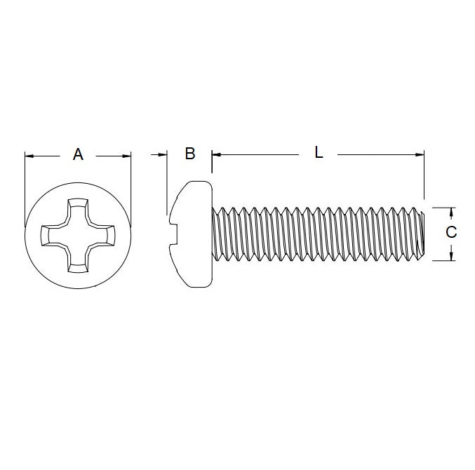 1040707 | SC025M-006-P-PH-S6 (PK-10) --- Pan Head Screws - M2.5 - 2.5x0.45mm - 6 mm - 316 Stainless Phillips Screw