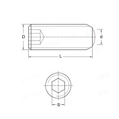 1060705 | SS042C-0064-AS-OT (Pack of 100)  --- 8-32 UNC - 4.17mm - 6.4 mm - Oval Tipped - Carbon Steel Screw