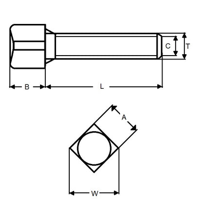 1071395 | SC064C-013-SQ-C-CP (Each) --- Set Screws - 1/4-20 UNC - 6.35mm - 12.7x6.35 mm Cup Point