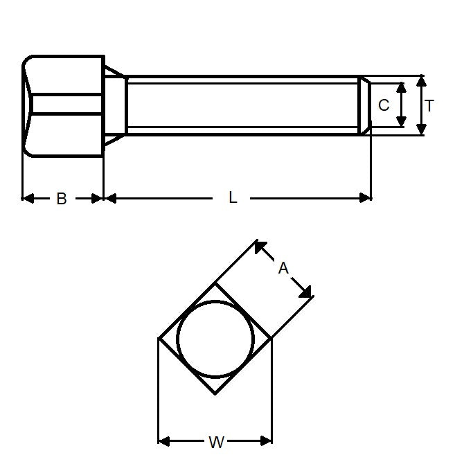 1112163 | SC159C-076-SQ-C-CP (Each) --- Set Screws - 5/8-11 UNC - 15.88mm - 76.2x15.87 mm Cup Point