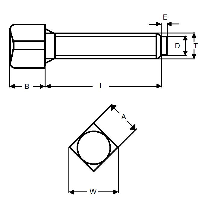 1121929 | SC191C-076-SQ-C-DP (PK-20) --- Set Screws - 3/4-10 UNC - 19.05mm - 76.2x19.05 mm Dog Point
