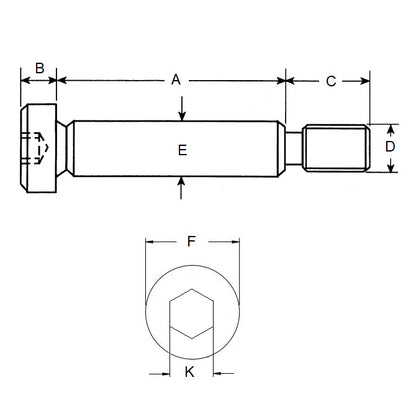 1125901 | SHLD200-100-SKT-C (PK-10) --- Shoulder Screws - 20x100 mm - M16 Socket Head - Carbon Steel - Hardened Screw