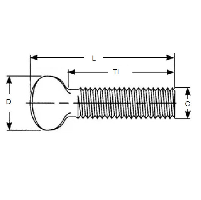 1060863 | THS050M-012-F-CS (PK-10) --- Thumb Screws - M5 - 5x0.8mm - 12x23.7 mm Flat Key Head - Steel Screw