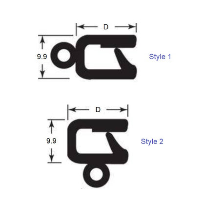 1036147 | STP-1830RS (FT) --- Push On Trim Seals - 1.5 to 4.3 9.5 mm - 2 Vinyl and Rubber