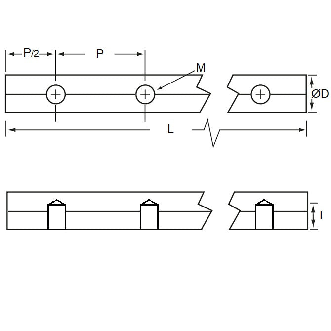 1136836 | 0R-0254-0152-ALCT-T30 (Each) --- Linear Shafting - 25.4x152.4x76.2 mm - Ceramic Coated Aluminium Shaft