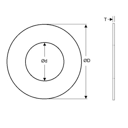 1169875 | W0500-FP-062-0150-CL (Pack of 1000)  --- Flat Washers - 50x62x1.5 mm Precision Shim - Carbon Spring Steel Self Finish Washer