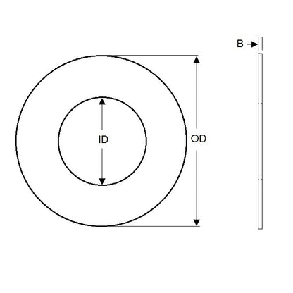 1038974 | W0020-FP-004-0008-S400 (10 Pcs) --- Flat Washers - 2x3.5x0.08 mm - Stainless Steel AISI 400 Series Heat Treated