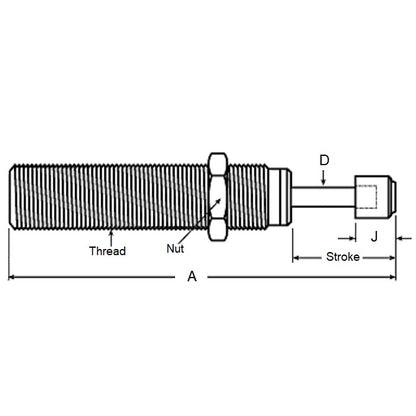 1178400 | ACE111RS (Each) --- Full Threaded Shock Absorbers - 73.9 mm 1.3/4-12 246.13 mm Adjustable