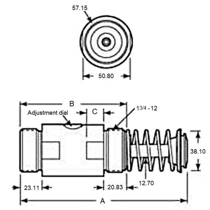 1136686 | ED5RS (Each) --- Low Profile Hydraulic Shock Absorbers - 25.4x92.2x144.53 mm Adjustable