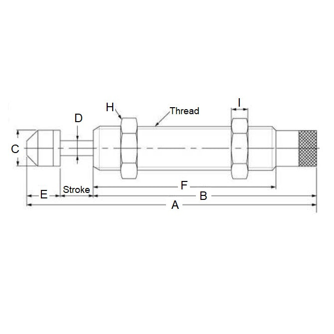 1178651 | AD-4275 (Each) --- Hydraulic Shock Absorbers - 75 mm M42x1.5 - 42.0mm - 301.5 mm Adjustable