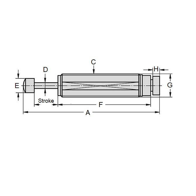 1135231 | ED2RRS (Each) --- Small Hydraulic Adjustable Shock Absorbers - 25.4 mm 1-12 UNF - 25.4mm - - Standard