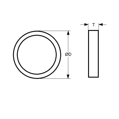 1233752 | ED400RS (Each) --- Hydraulic Accessories Shock Absorbers - Suitable Shock Absorber ED3RS / ED4RS 50.8 x 44.45 9.652 mm Flanges