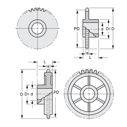 1154341 | SP1-031-015B-040-060-AB (Each) --- Roller Chain Sprockets - 40 tooth - 39.67x9.5 mm Simplex - Acetal Sprocket