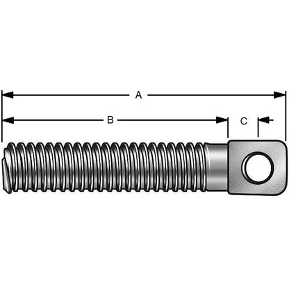 1074101 | SPANC-064F-032 (Each) --- Steel Spring Anchors - 1/4-28 UNF - 6.35mm - 31.75x22.225 mm - Steel Anchor
