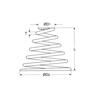 1094403 | CSC-111-006-11-M (Each) --- Conical Springs - 11.1x6.4x8.7 mm - Carbon Spring Steel Music Wire