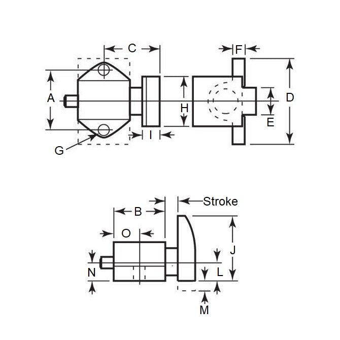 1035386 | DS-6RS (Each) --- Spring Stops - 1.02 Kg - 11.68 Kg - 4.76 mm Flat Face