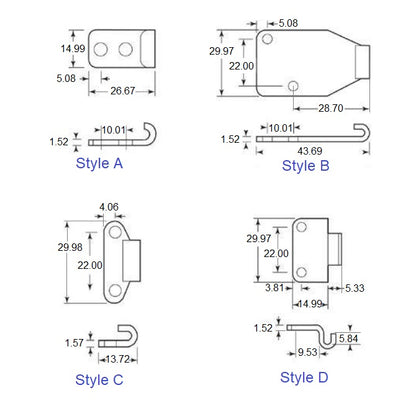 1233350 | DTL-802-2RS (Each) --- Strikes for Toggle Latch Latches - Type Style A 26.67 - -