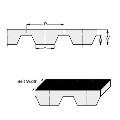 1145998 | B-100T-0032-0300-NFB (4 Pcs) --- Timing 10.000mm Pitch Belts - 32 tooth - 320x30 mm - Nylon Covered Neoprene with Fibreglass Cords