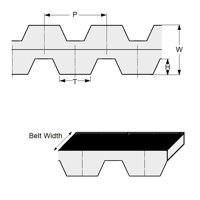 1158008 | BD-H-0044-0191-NFB (Each) --- Inch Timing Belts - 44 tooth - 558.8 mm - 19.1 12.700mm Pitch H - Nylon Covered Neoprene Rubber with Fibreglass Belt