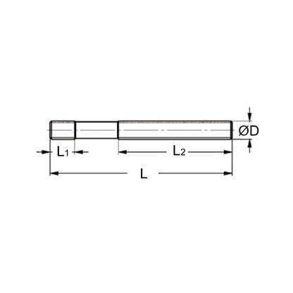 1082826 | SUS325RS (Each) --- Clamping Studs Threaded Rod - M8 - 8x1.25mm - 125 mm - 11  - Steel with Rolled Threads Stud