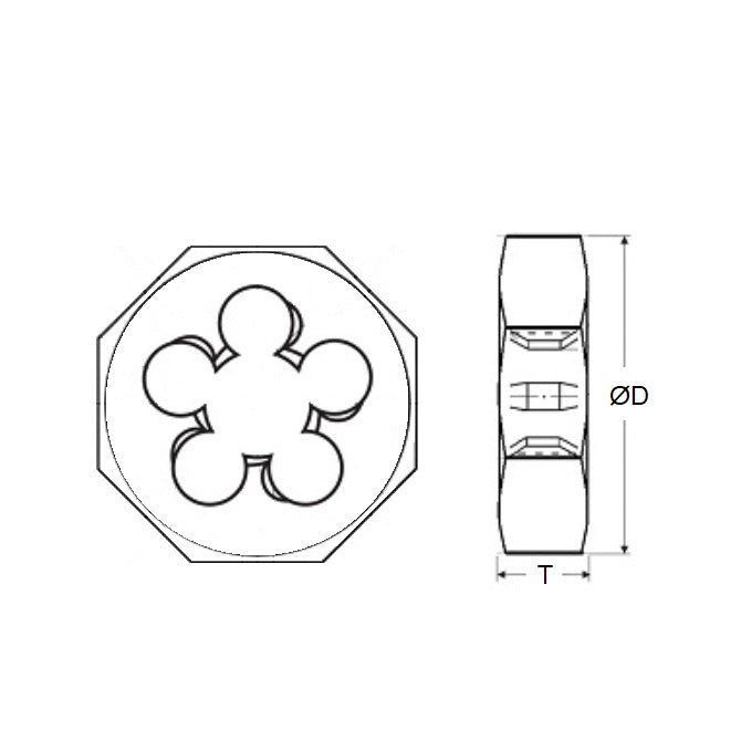 1064065 | DNT-060M (Each) --- Threading Tools - M6 - 6x1mm - 1.000 mm / 25.4 TPI - Nut Die Nuts - Carbon Steel Die Nut