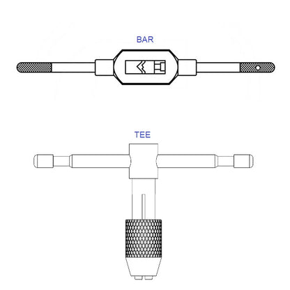 1034474 | TWB-03.50-12.00 (Each) --- Tap Wrenches Tools - Suitable Taps 1/8 to 1/2 and M3 to M12 2.5 - 7.1 mm - Bar - Steel Wrench