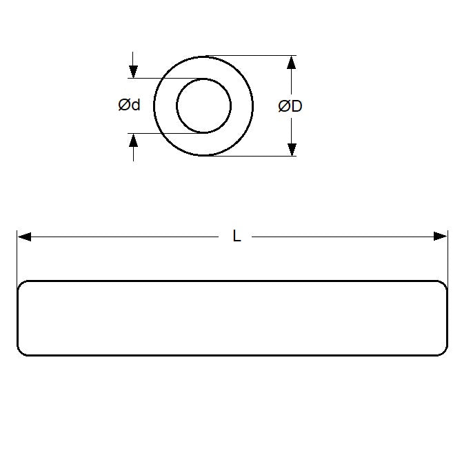 1047704 | 0T-0032-0025-0914-BR (Each) --- Round Tube - 3.18x2.46x914.4 mm - Brass