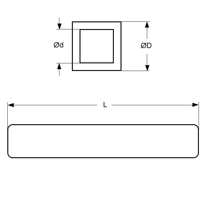 1037590 | 4T-0020-0300-BR (Per Card) --- Square Tube - 2x1.1x300 mm - Brass