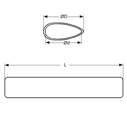 1104056 | 0T-0127-STLN-AL-0880 (Each) --- Streamline Tube - 12.7x9.6 mm - 880  - Aluminium
