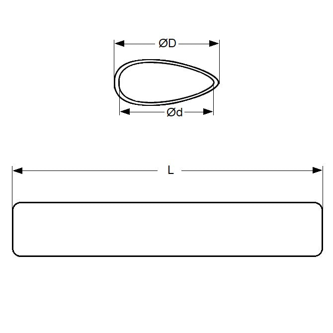 1078473 | 0T-0079-STLN-AL-0880 (Each) --- Streamline Tube - 7.94x4.8 mm - 880  - Aluminium