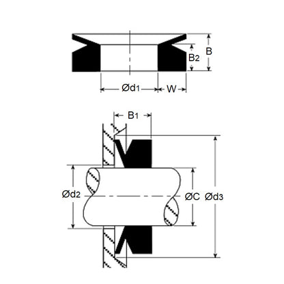 1095576 | VA0012 (PK-10) --- Nitrile V-Rings - 11.50-12.50 10.5x3 mm