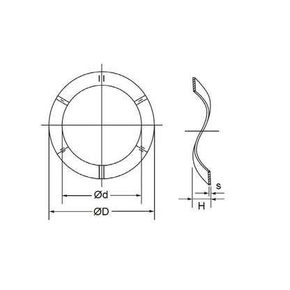 1125028 | W0200-T-036-037-W2-CZ (PK-40) --- Spring Washers - 20x36x3.7 mm Wave - Carbon Spring Steel Zinc Plated Washer