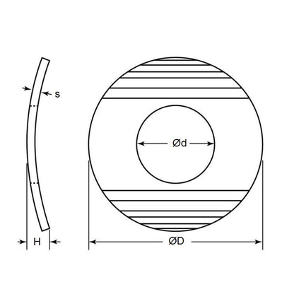 1055571 | W0048-T-009-014-WC-S2 (PK-1000) --- Spring Washers - 4.76x8.18x1.35 mm Curved - Stainless Steel 302/304 Similar to A2, 18-8 Washer