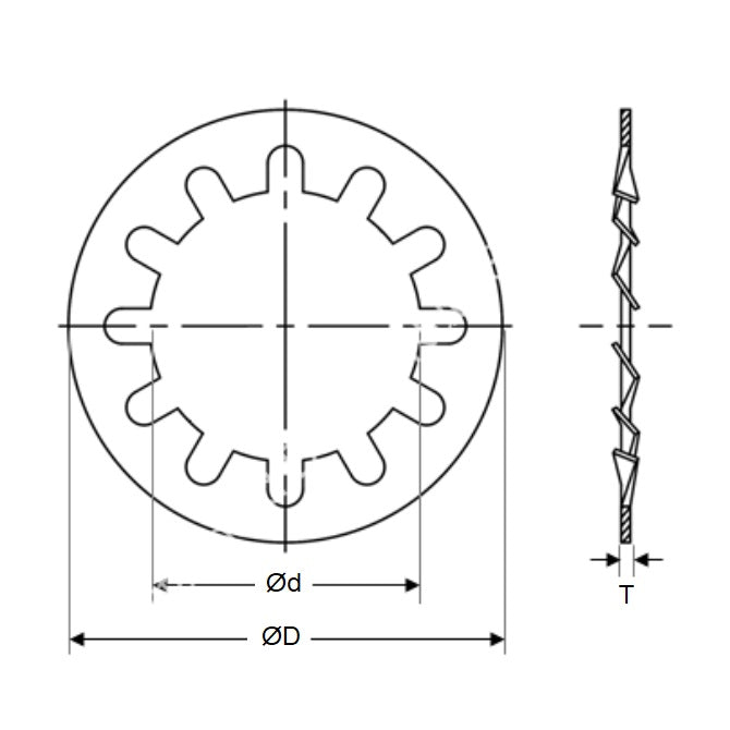 1080346 | W0080-LI-015-008-C (PK-15) --- Lock Washers - 8x15x0.8 mm Internal Tooth Washer