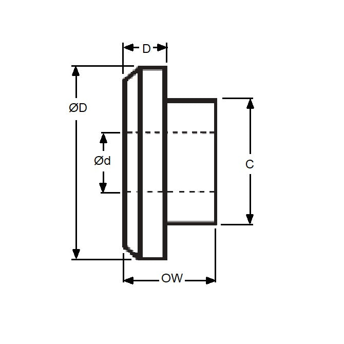 1041817 | W0028-SH-007-020-N (PK-35) --- Shoulder Washers - 2.84x7.137x2.03 mm - Nylon Zytel 101 Washer