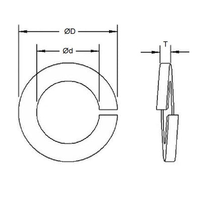 1129521 | W0222-T-037-056-L-S4 (PK-50) --- Lock Washers - 22.23x37.1x5.6 mm Split - Stainless Steel 303 Similar to A2, 304, 18-8 Washer
