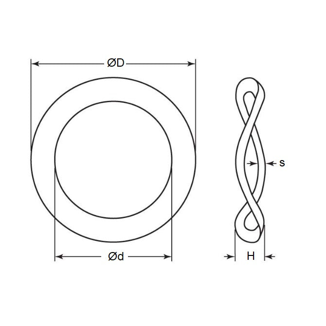 1126763 | W0209-T-029-030-W3-C (Each) --- Spring Washers - 20.85x29.1x3 mm Wave - Carbon Spring Steel - Phosphate Coated Washer