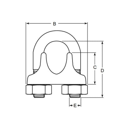 1069194 | WRC10RS (Each) --- Carbon Steel Wire Rope Clips - 6.35 mm Hot galvanized steel 2  Attachment