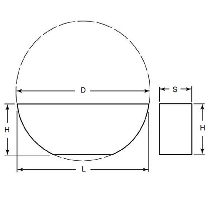1071906 | KW-064-162-374-CH (PK-50) --- Woodruff Keys - 6.35x16.2x37.44 mm Plain - Carbon Steel C45 Hardened Key